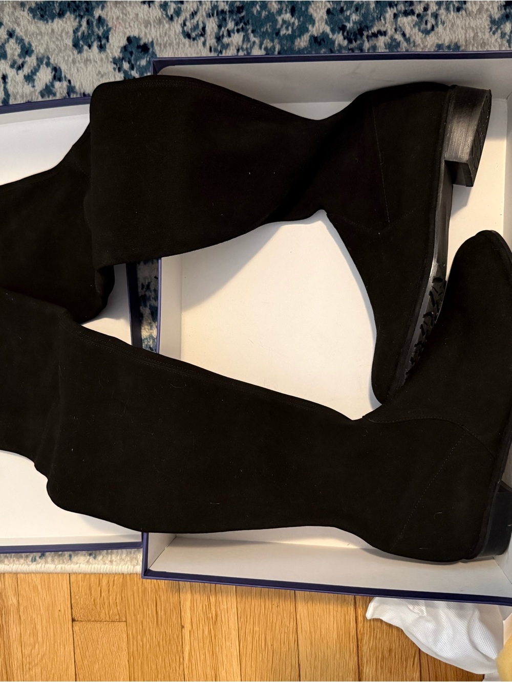 Stuart Weitzman Black Suede Knee-High Boots